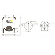  Пневморессора 4004NP03 SAF со стаканом, 2шпильки по центру+воздухМ22
