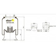  Пневморессора 4159NP06 FRUEHAUF со стаканом,  шпилька+шпилька-штуцер М20/12мм