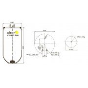  Пневморессора 4912NP08 Renault, VOLVO, без стакана 1 шпилька+2 штуцера,смещены(М24/16мм+16мм)