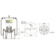  Пневморессора для SCHMITZ со стаканом, аналог 016512, 16512, 016512S, 016558, 905890, 1244666, 1270603, 550025981