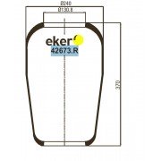 Пневмоподушка (баллон) универсальная — Аналог 673N, 2491566, 3833270001