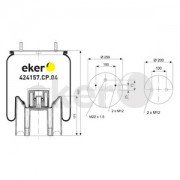  Пневморессора 4157NP04 ROR, Mercedes со стаканом 2 шпильки смещены+штуцер М22мм
